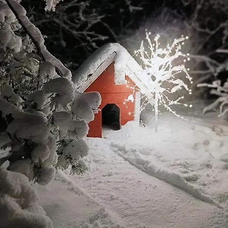 Red Wooden House In *