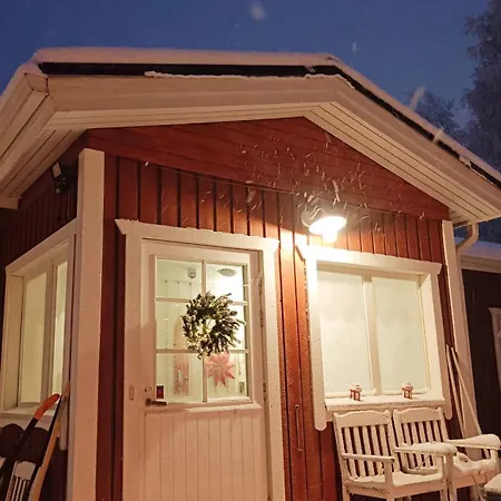 Red Wooden House In *