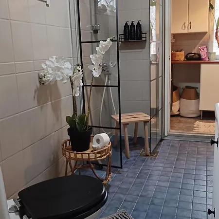 Red Wooden House In *