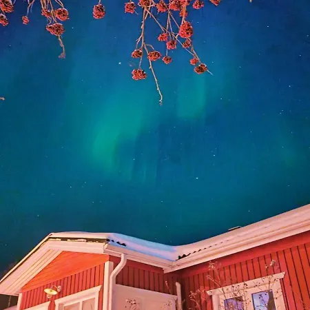 Red Wooden House In *
