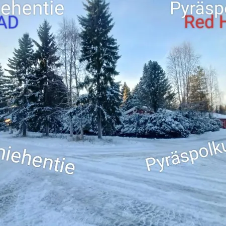 Red Wooden House In *