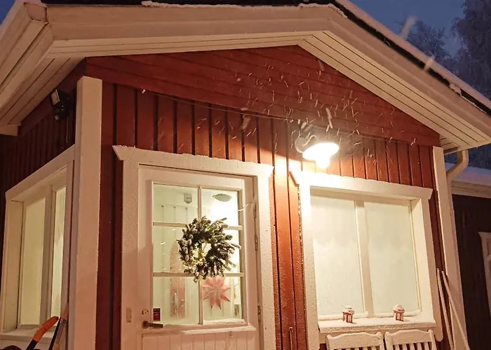 Red Wooden House In *