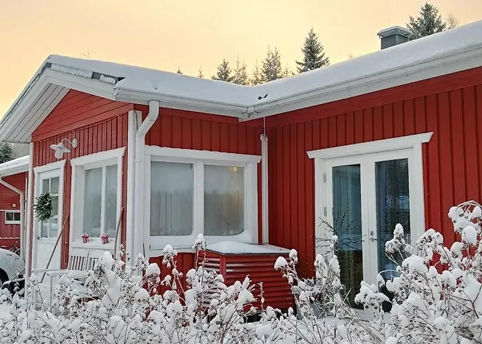 Red Wooden House In *