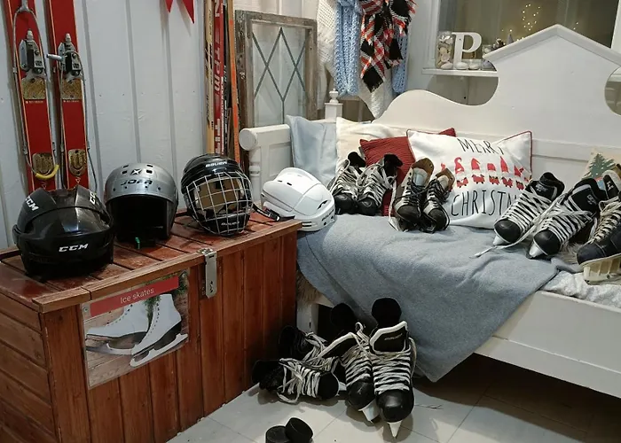 Сasa de vacaciones Red Wooden House In